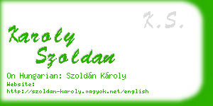 karoly szoldan business card