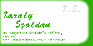 karoly szoldan business card